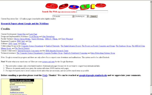 Google, circa 1997