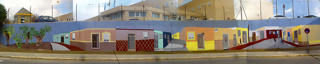 Mural on the wall of the Jail of Melilla (Spain)