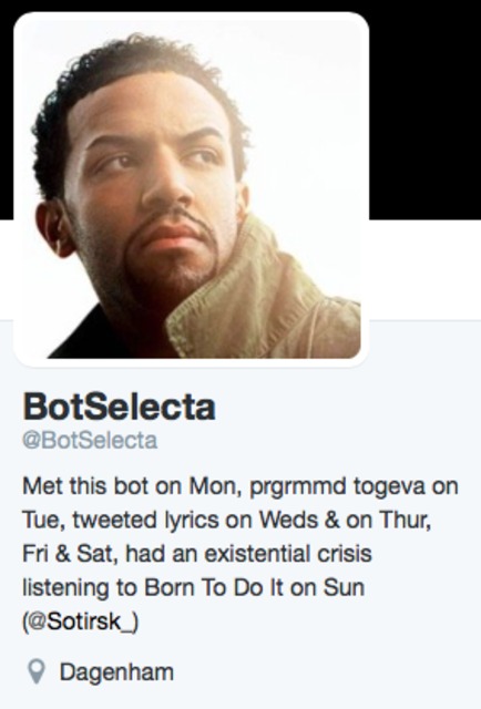 @BotSelecta - programmed to tweet Craig David lyrics